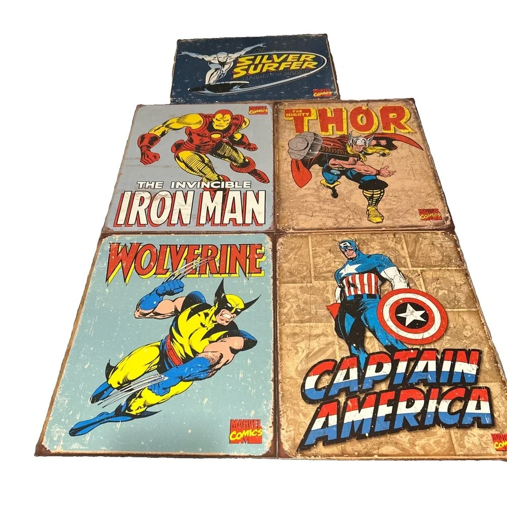 Marvel Comics Vintage Design Tin Metal Comic Book Characters 16